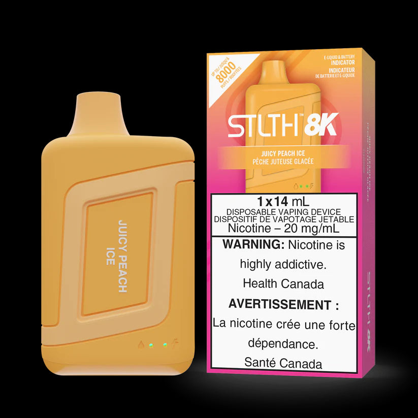 STLTH BOX 8K DISPOSABLE - JUICY PEACH ICE | Buy Online | Best Vaping Experience | Long-Lasting Flavor & Performance