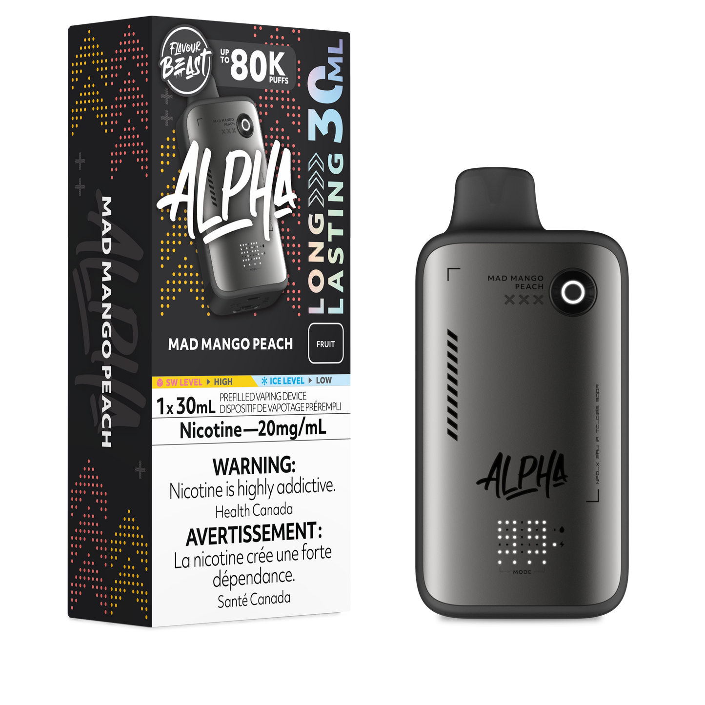 FLAVOUR BEAST ALPHA 80K - MAD MANGO PEACH