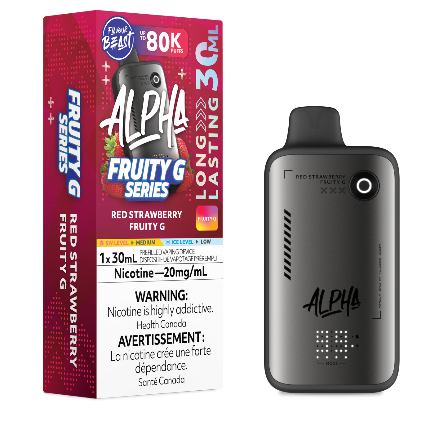 FLAVOUR BEAST ALPHA 80K - RED STRAWBERRY FRUITY G