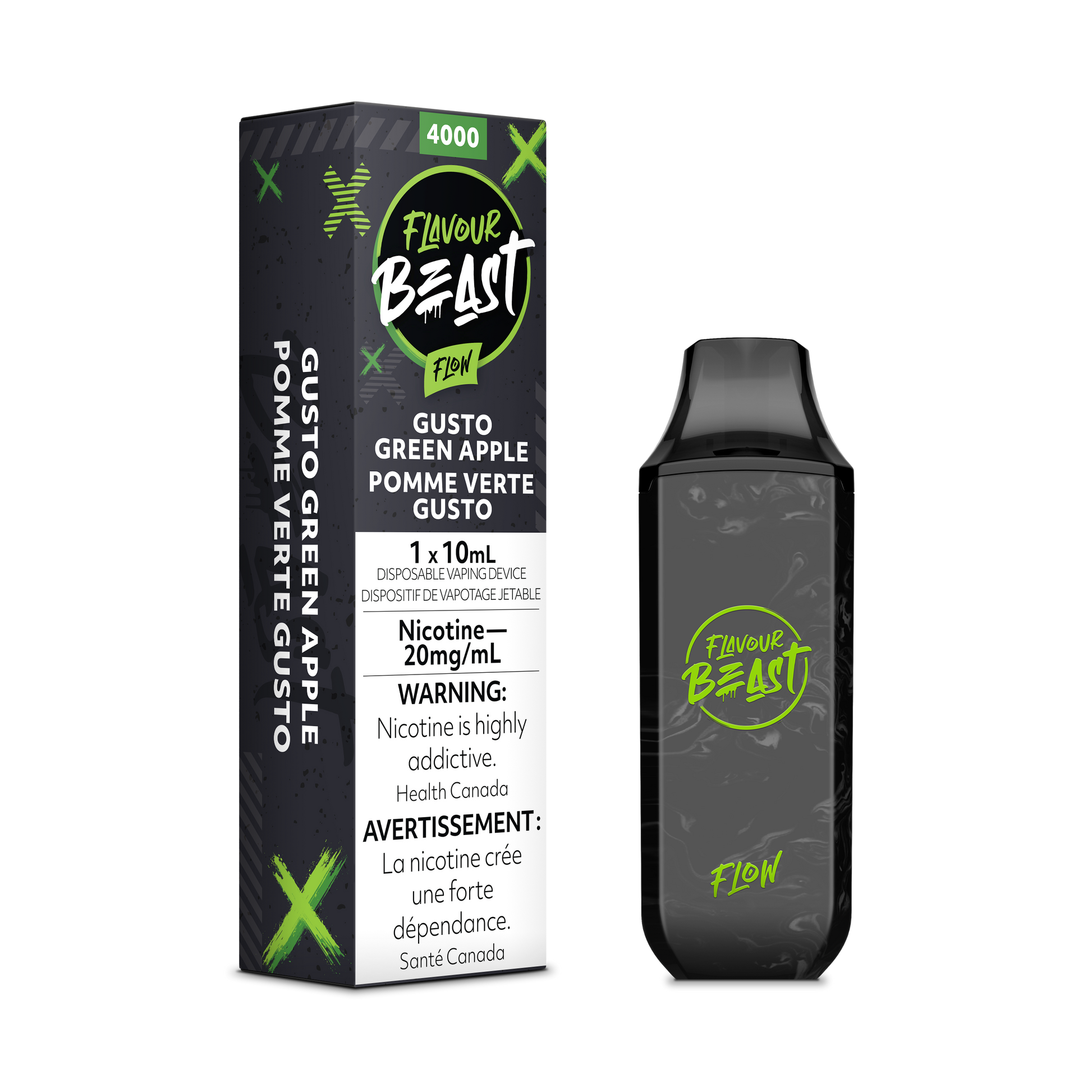 FLAVOUR BEAST FLOW 4000 -GUSTO GREEN ASPPLE | Buy Online | Best Vaping Experience | Long-Lasting Flavor & Performance