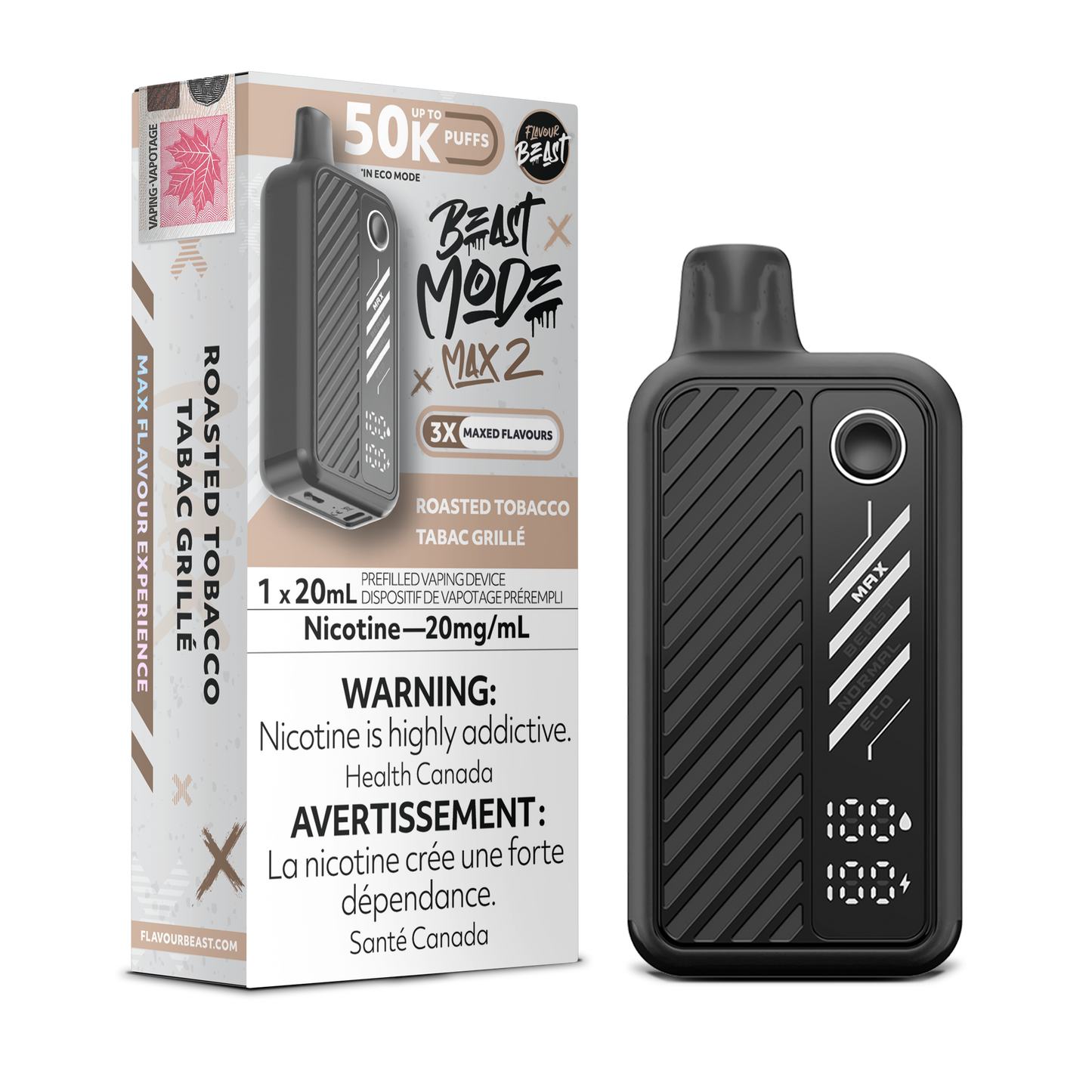 Flavour Beast Beast Mode Max 2 jetable - Tabac torréfié