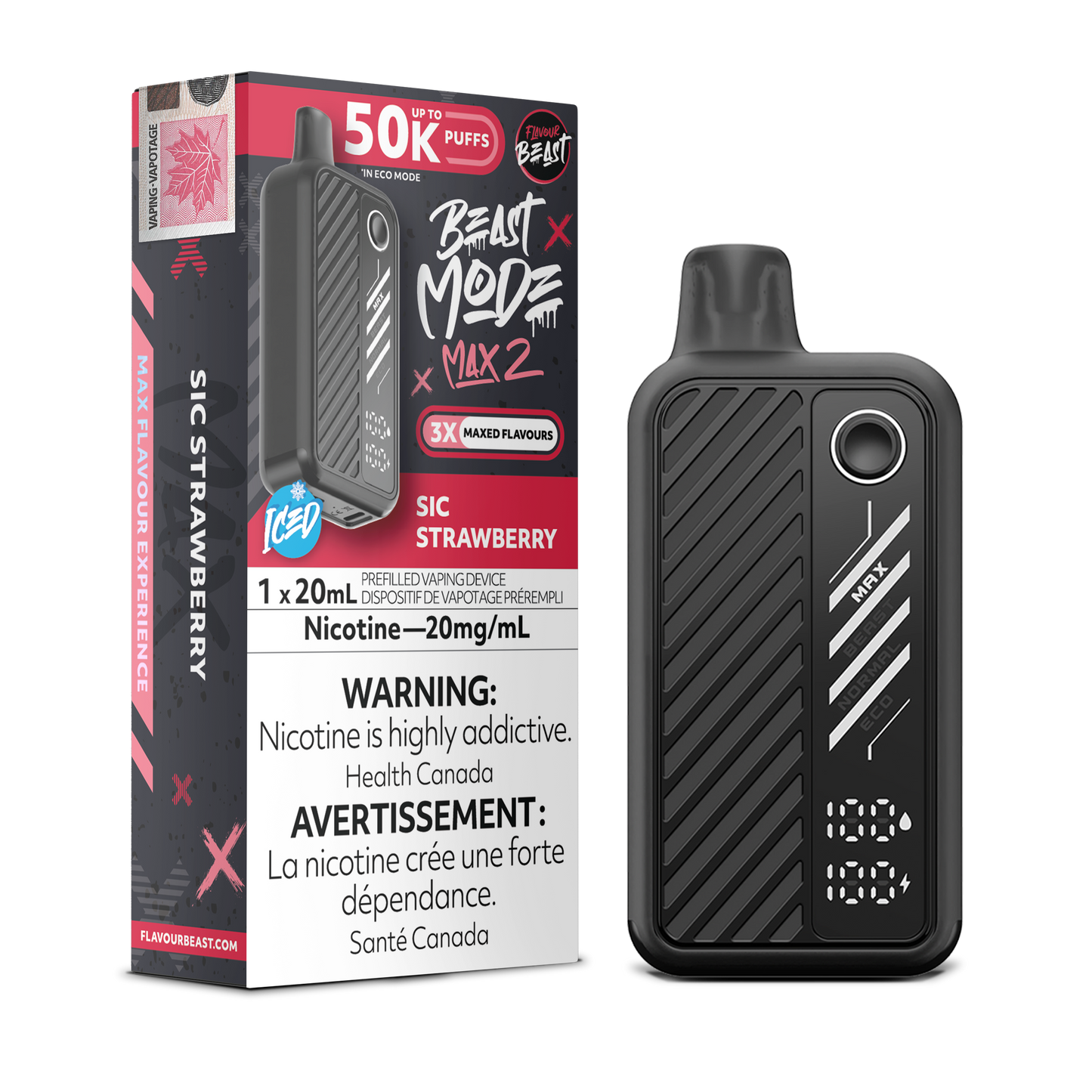 Flavour Beast Beast Mode Max 2 Jetable - Fraise Sic