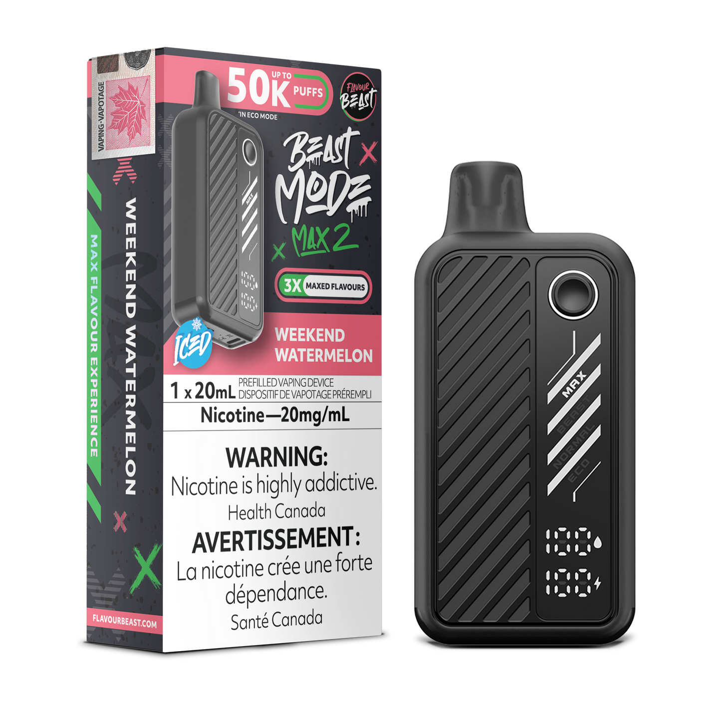 Flavour Beast Beast Mode Max 2 jetable - Pastèque du week-end