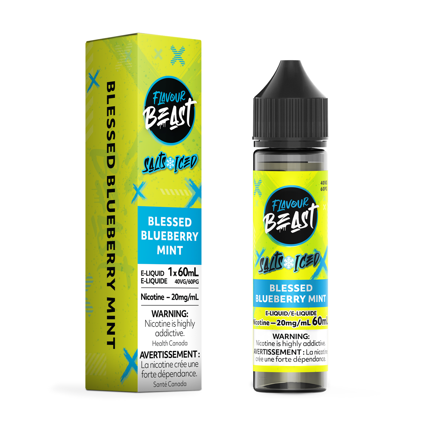 FLAVOUR BEAST E-LIQUID SALT 20MG 60ML - BLESSED BLUEBERRY MINT