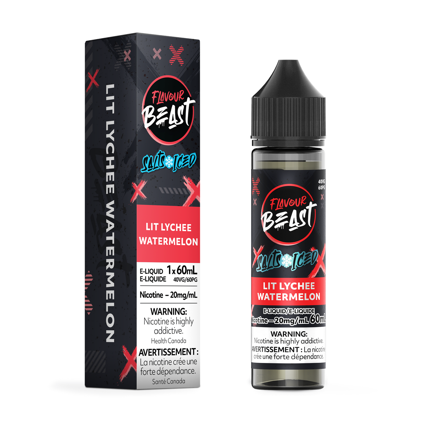 FLAVOUR BEAST E-LIQUID SALT 20MG 60ML - LIT LYCHEE WATERMELON