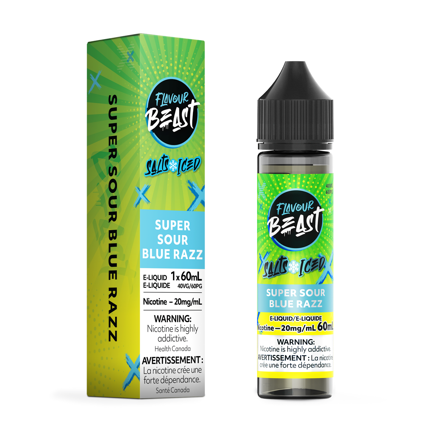 FLAVOUR BEAST E-LIQUID SALT 20MG 60ML - SUPER SOUR BLUE RAZZ