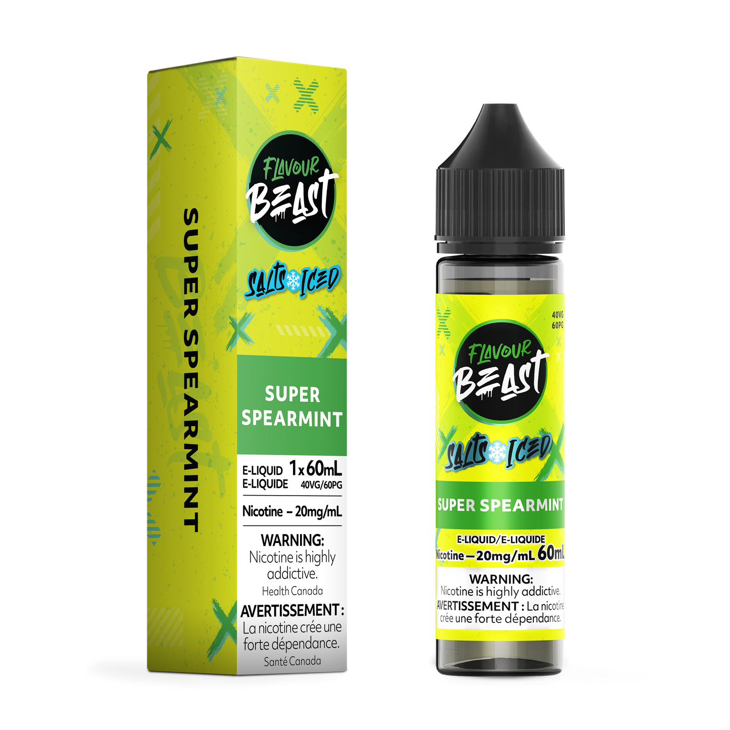 FLAVOUR BEAST E-LIQUID SALT 20MG 60ML - SUPER SPEARMIND (ICED)