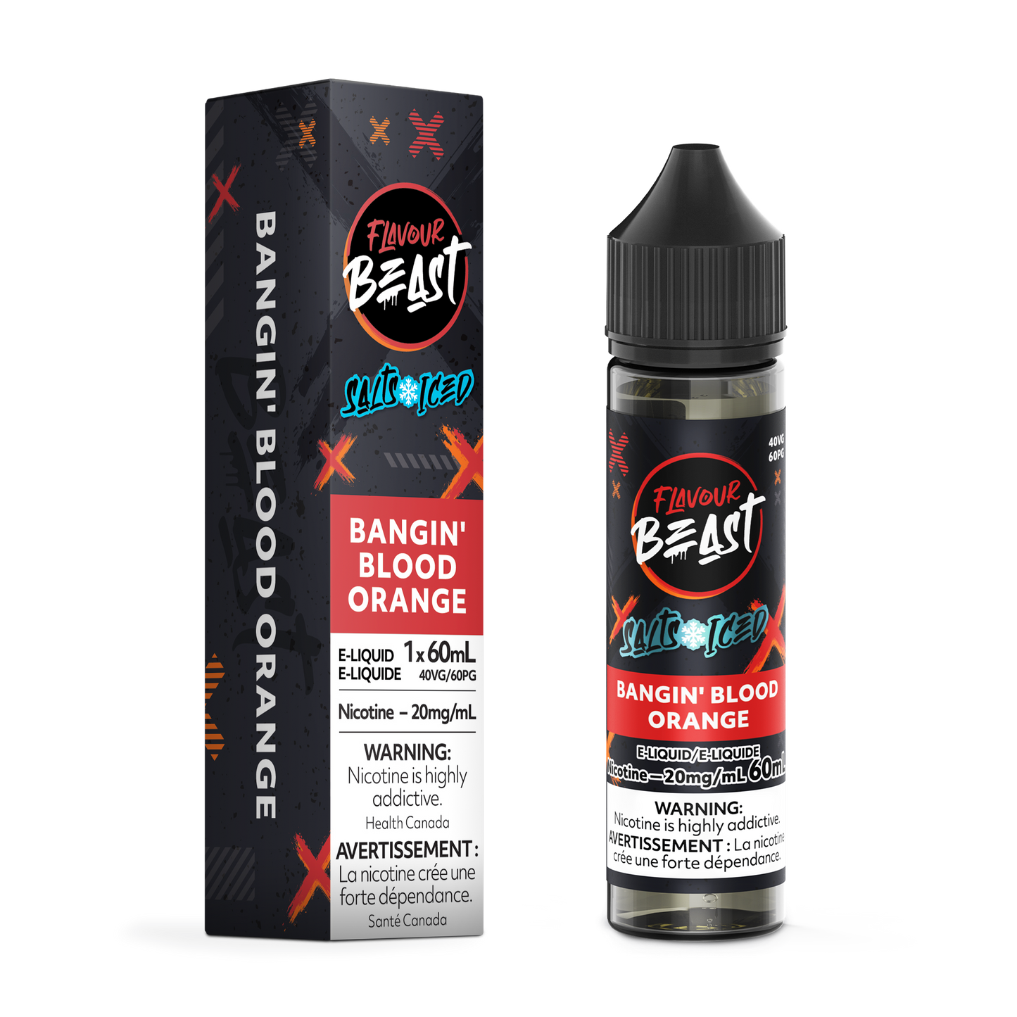 FLAVOUR BEAST E-LIQUID SALT 20MG 60ML - BANGIN' BLOOD ORANGE (ICED)