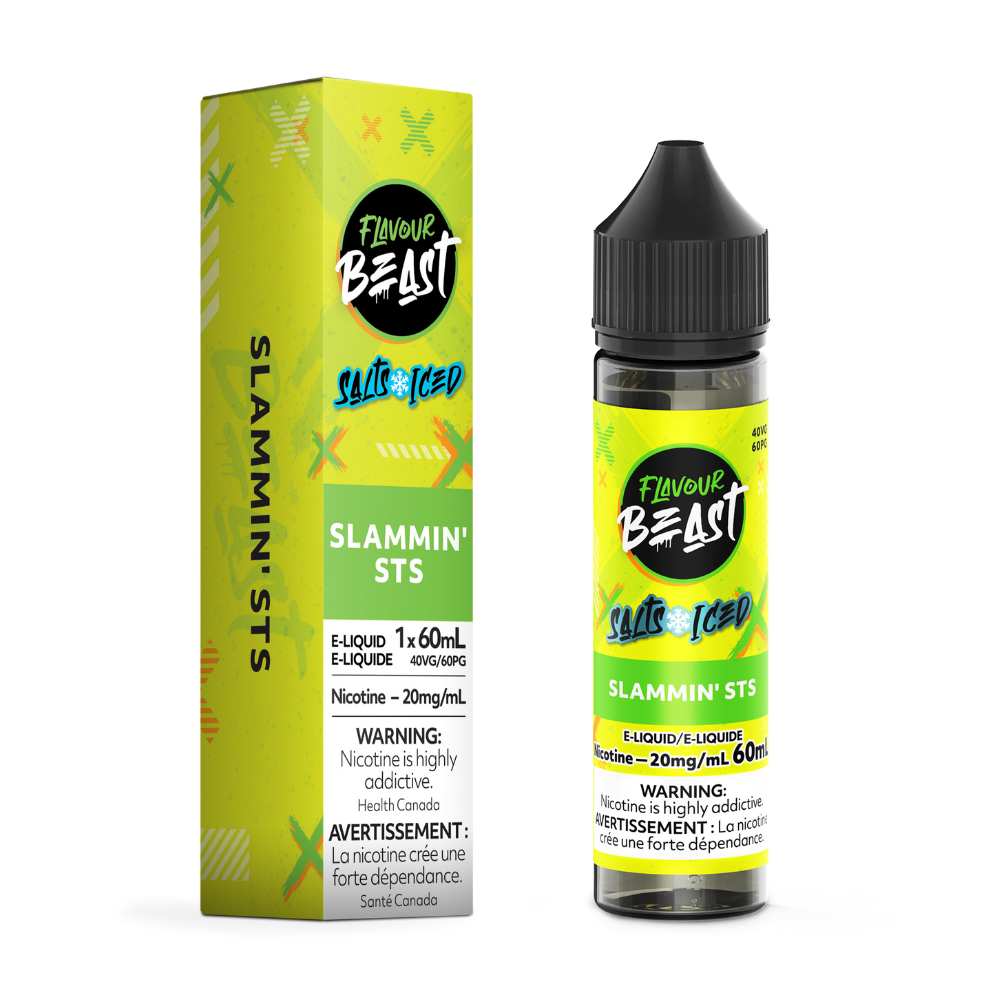 FLAVOUR BEAST E-LIQUID SALT 20MG 60ML - SLAMMIN STS (ICED)