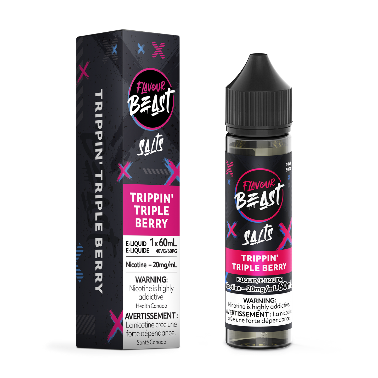 FLAVOUR BEAST E-LIQUID SALT 20MG 60ML - TRIPPIN TRIPLE BERRY