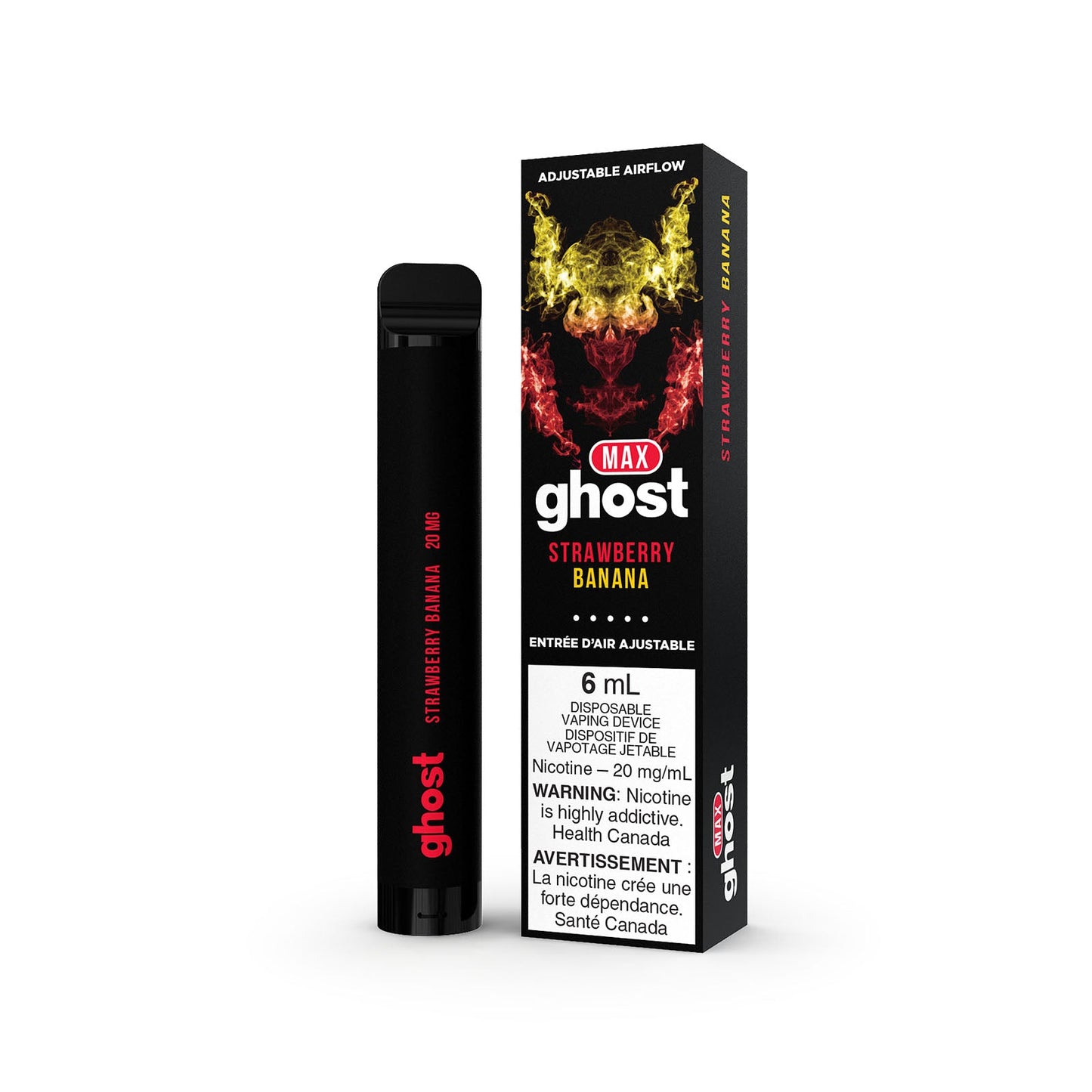 GHOST MAX DISPOSABLE - STRAWBERRY BANANA | Buy Online | Best Vaping Experience | Long-Lasting Flavor & Performance