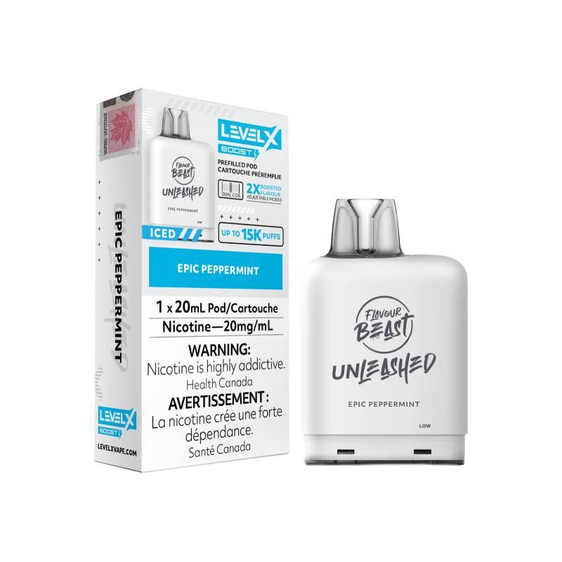 LEVEL X BOOST SERIES UNLEASHED PODS - EPIC PEPPERMINT, 15000 PUFFS | Buy Online | Best Vaping Experience | Long-Lasting Flavor & Performance