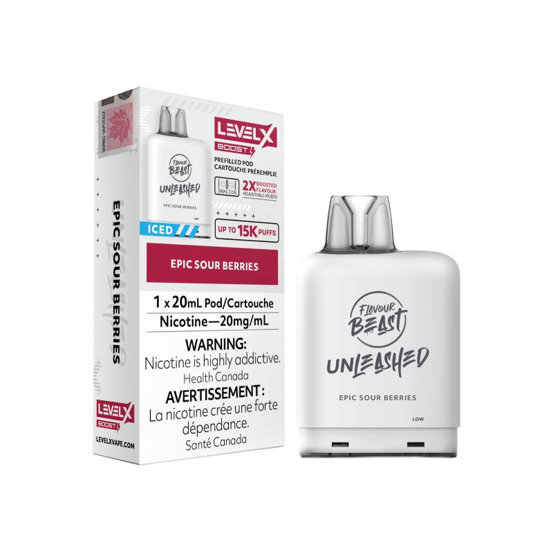 LEVEL X BOOST SERIES UNLEASHED PODS - EPIC SOUR BERRIES, 15000 PUFFS | Buy Online | Best Vaping Experience | Long-Lasting Flavor & Performance