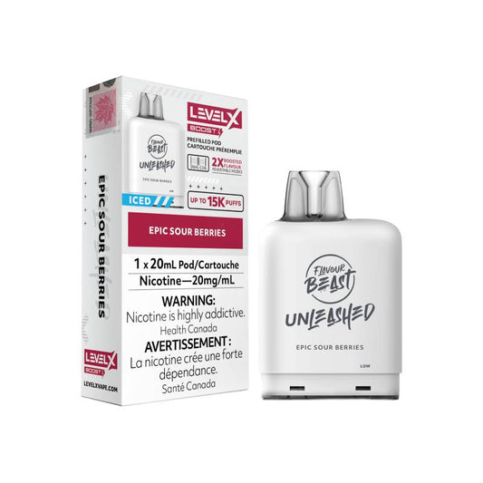 LEVEL X BOOST SERIES UNLEASHED PODS - EPIC SOUR BERRIES, 15000 PUFFS | Buy Online | Best Vaping Experience | Long-Lasting Flavor & Performance