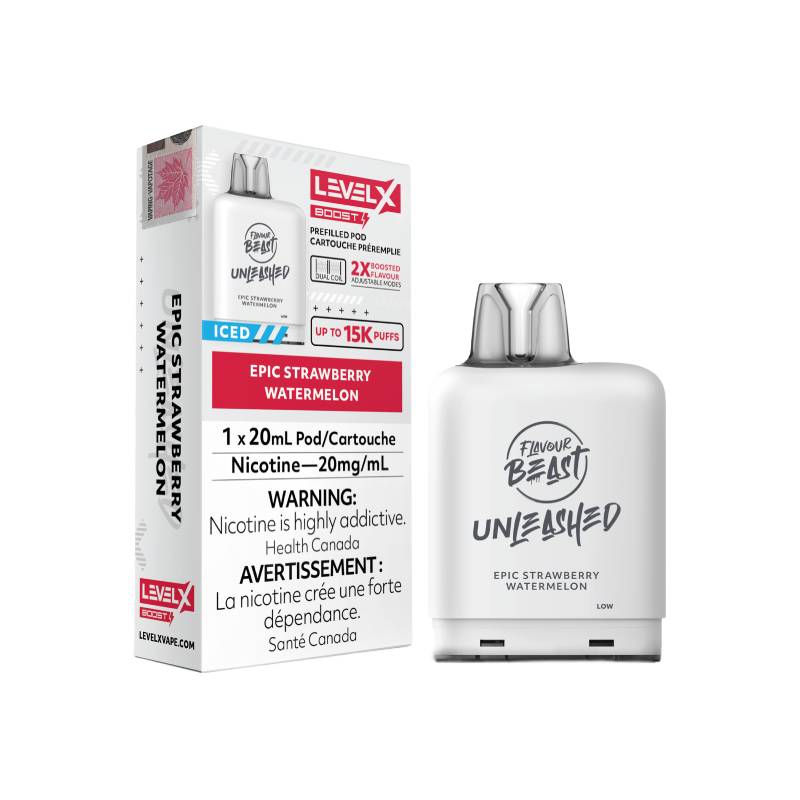 LEVEL X BOOST SERIES UNLEASHED PODS - EPIC STRAWBERRY WATERMELON, 15000 PUFFS | Buy Online | Best Vaping Experience | Long-Lasting Flavor & Performance