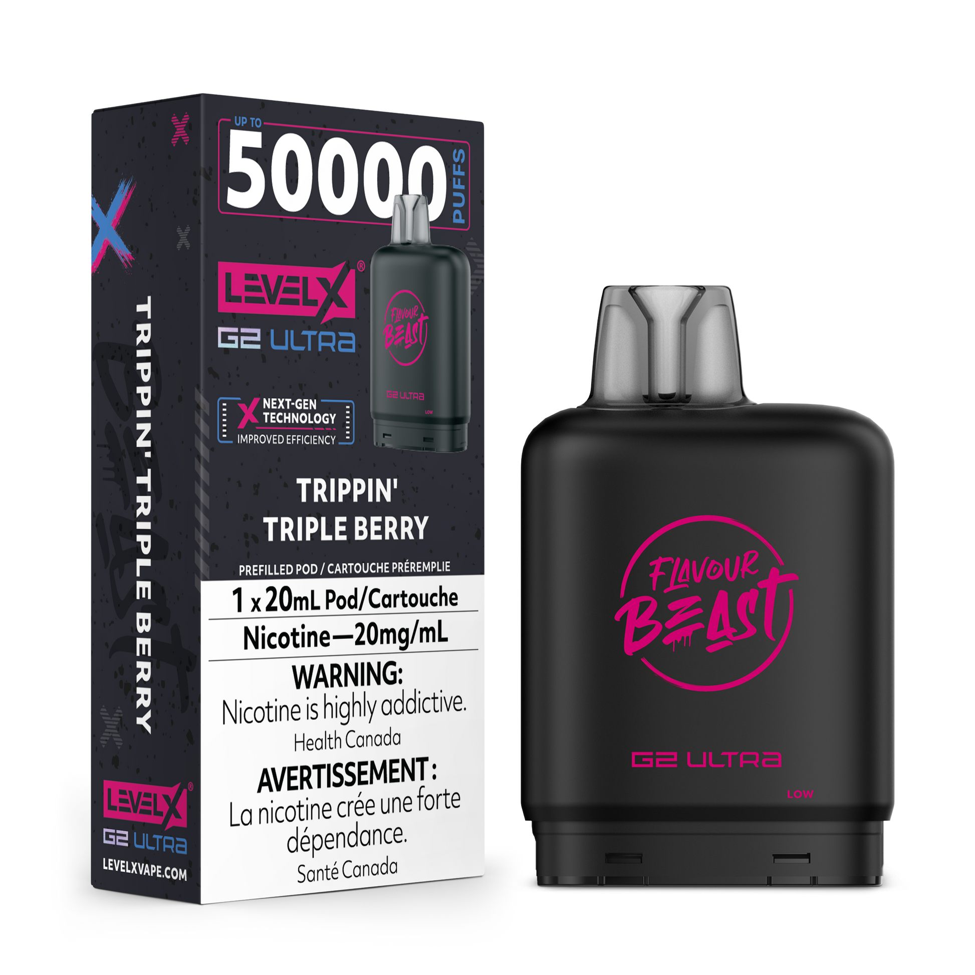 TRIPPIN' TRIPLE BERRY 20MG Level X Device by Flavour Beast