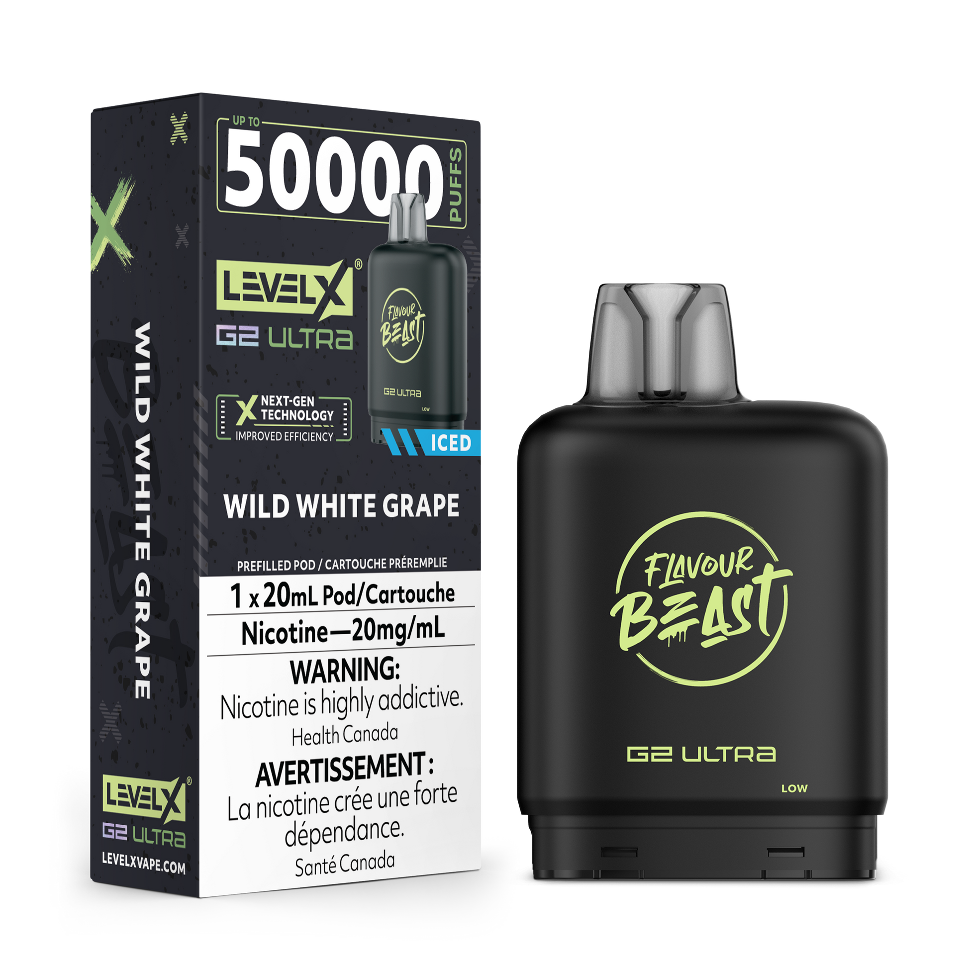 WILD WHITE GRAPE 20MG Level X Device by Flavour Beast