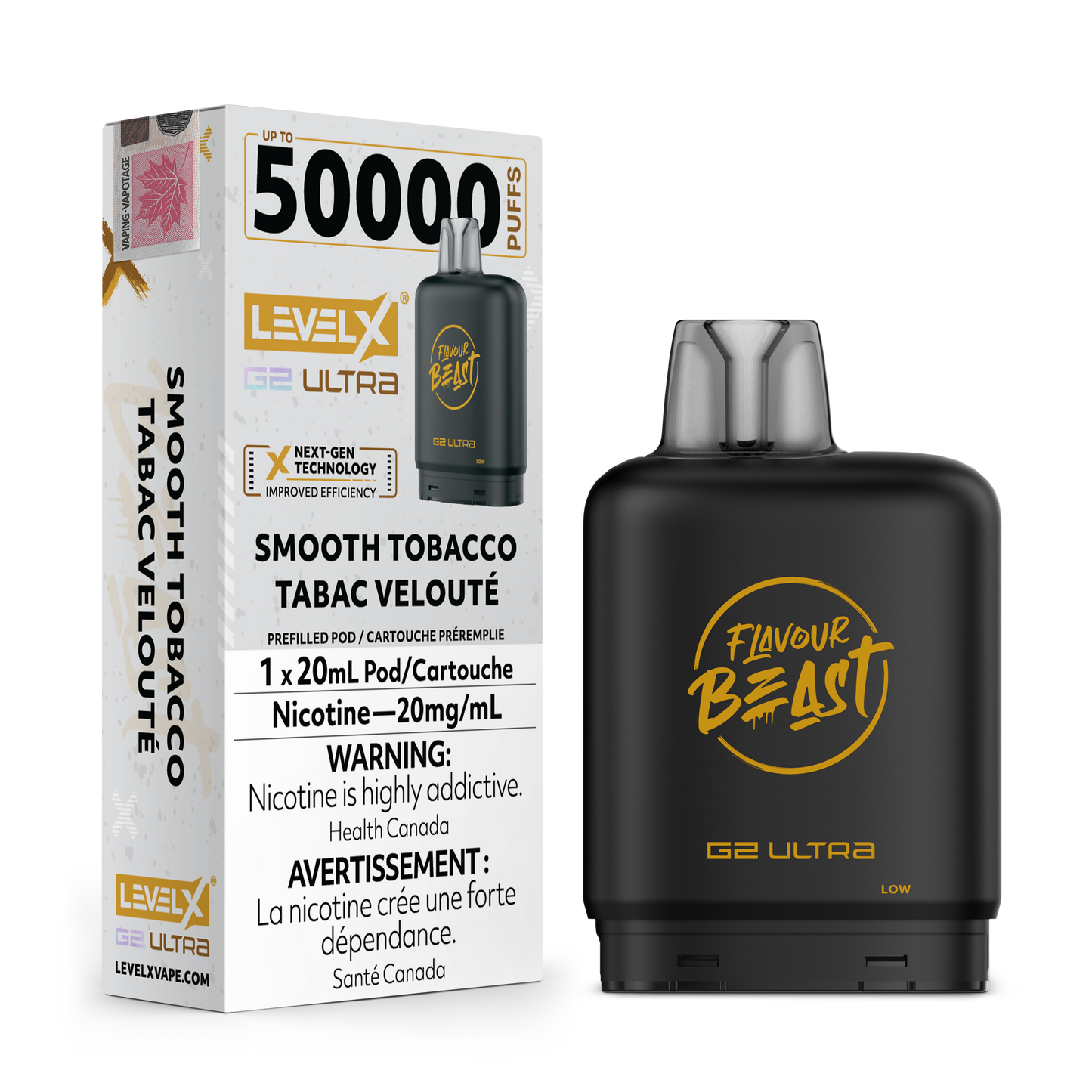 SMOOTH TOBACCO 20MG Level X Device by Flavour Beast
