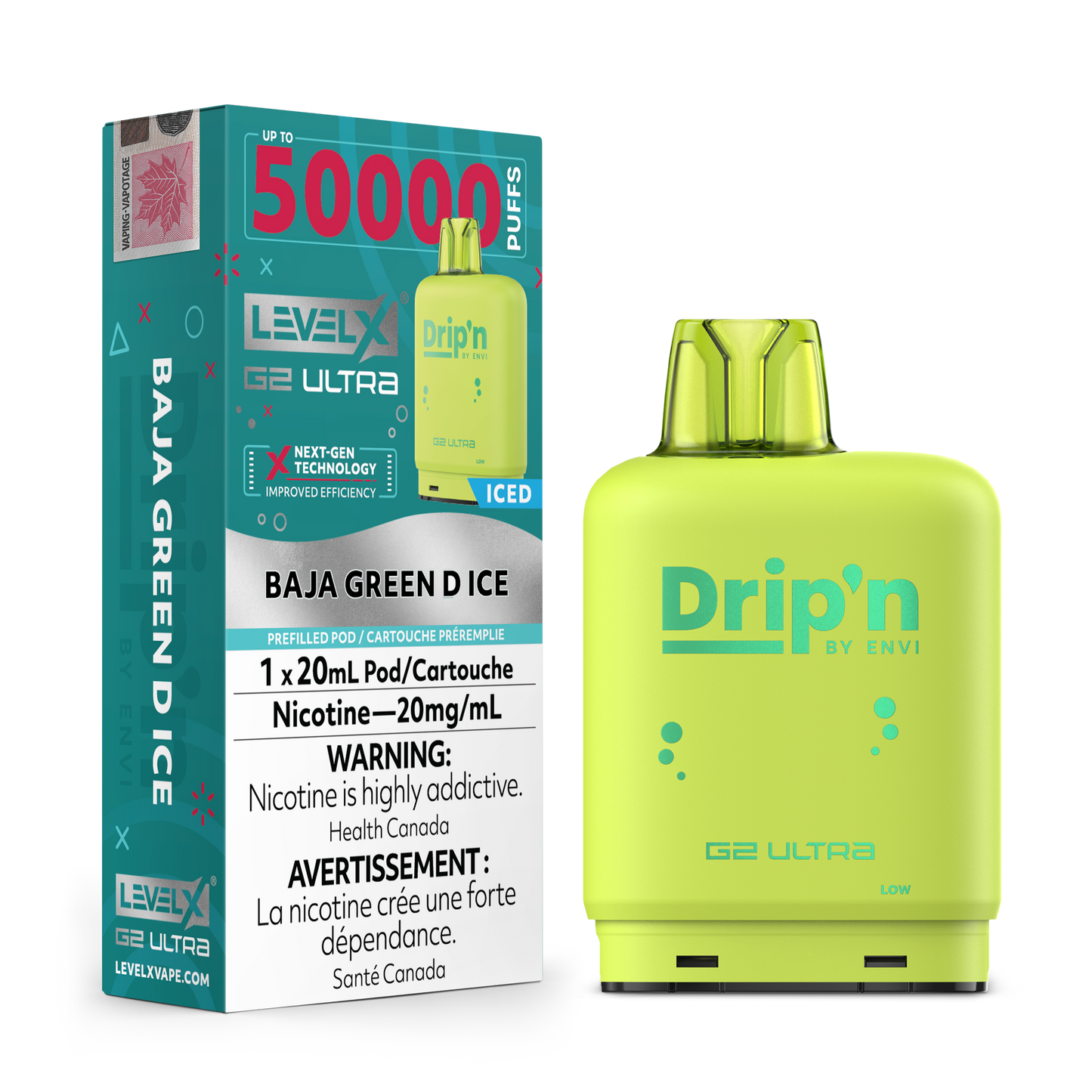 BAJA GREEN D ICE 20MG Level X Device by Flavour Beast