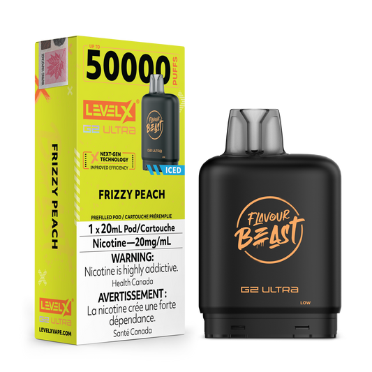 FRIZZY PEACH 20MG Level X Device by Flavour Beast