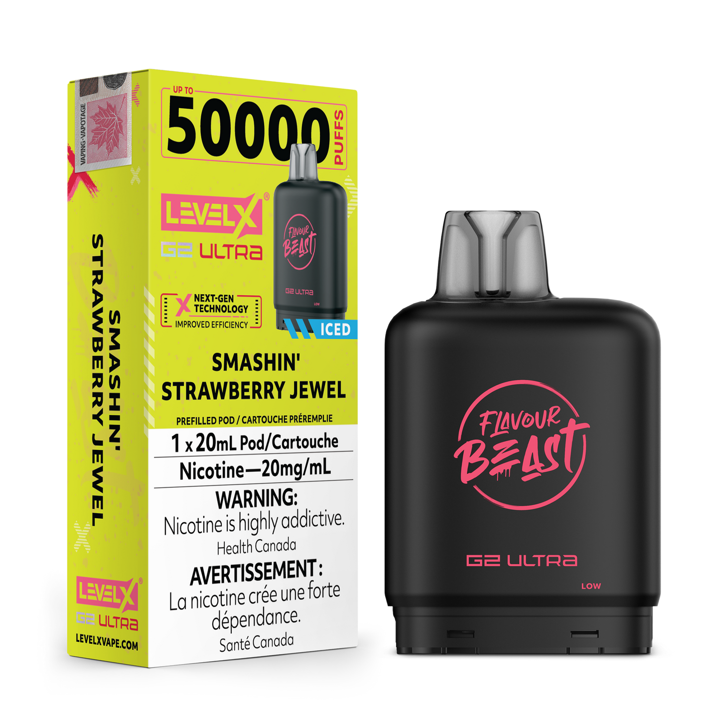SMASHIN' STRAWBERRY JEWEL 20MG Level X Device by Flavour Beast