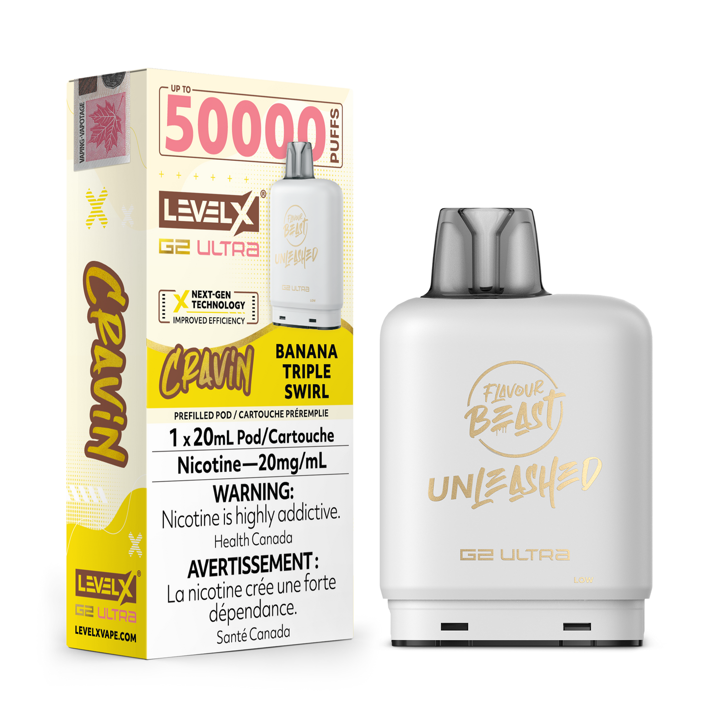 CRAVIN' BANANA TRIPLE SWIRL 20MG Level X Device by Flavour Beast