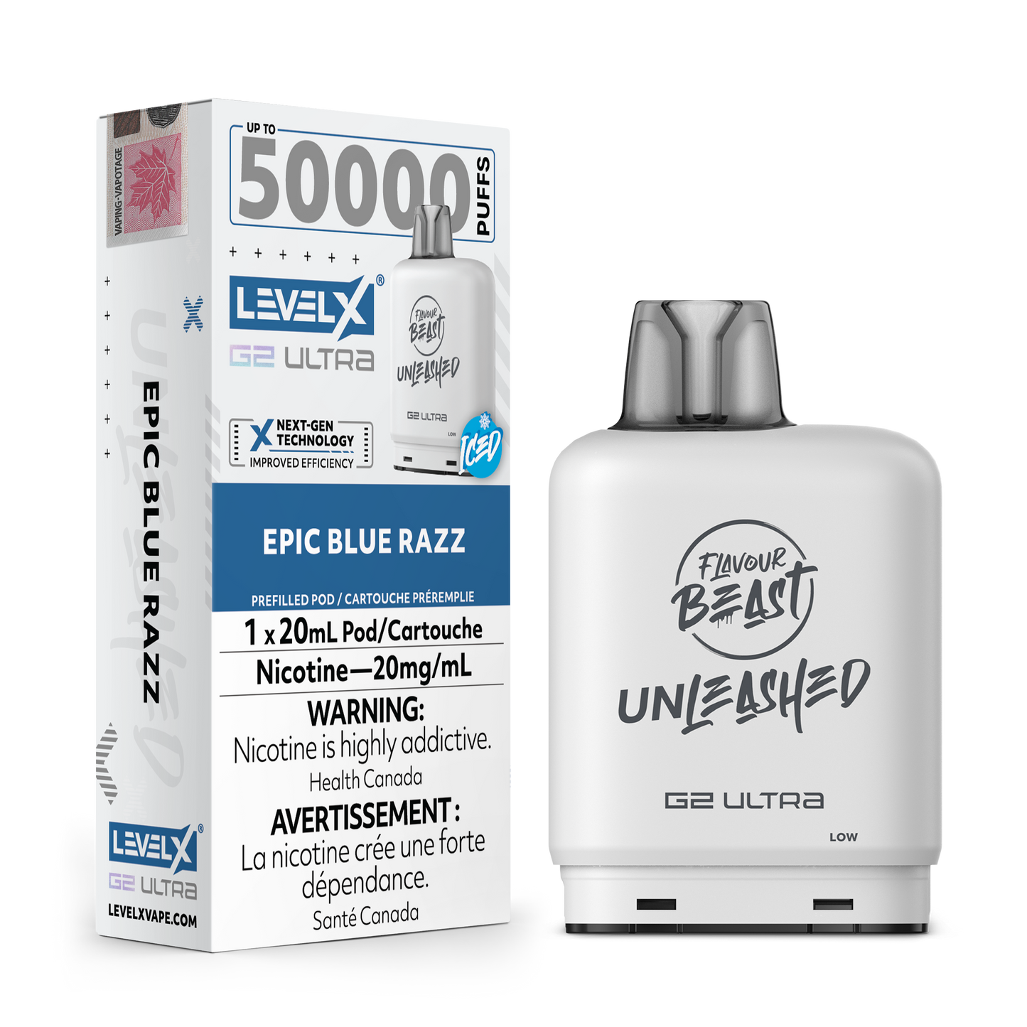 EPIC BLUE RAZZ 20MG Level X Device by Flavour Beast