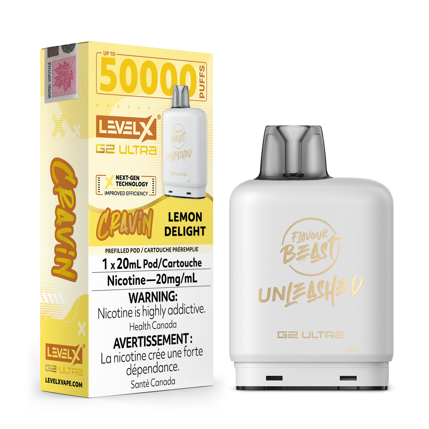 CRAVIN' LEMON DELIGHT 20MG Level X Device by Flavour Beast