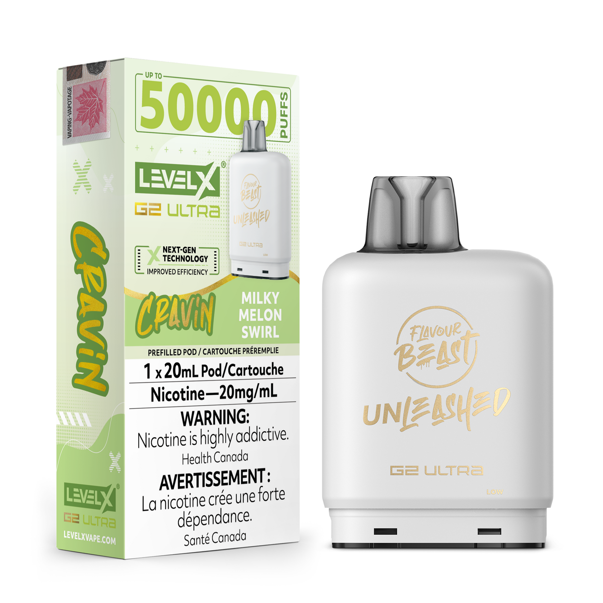 CRAVIN' MILKY MELON SWIRL 20MG Level X Device by Flavour Beast