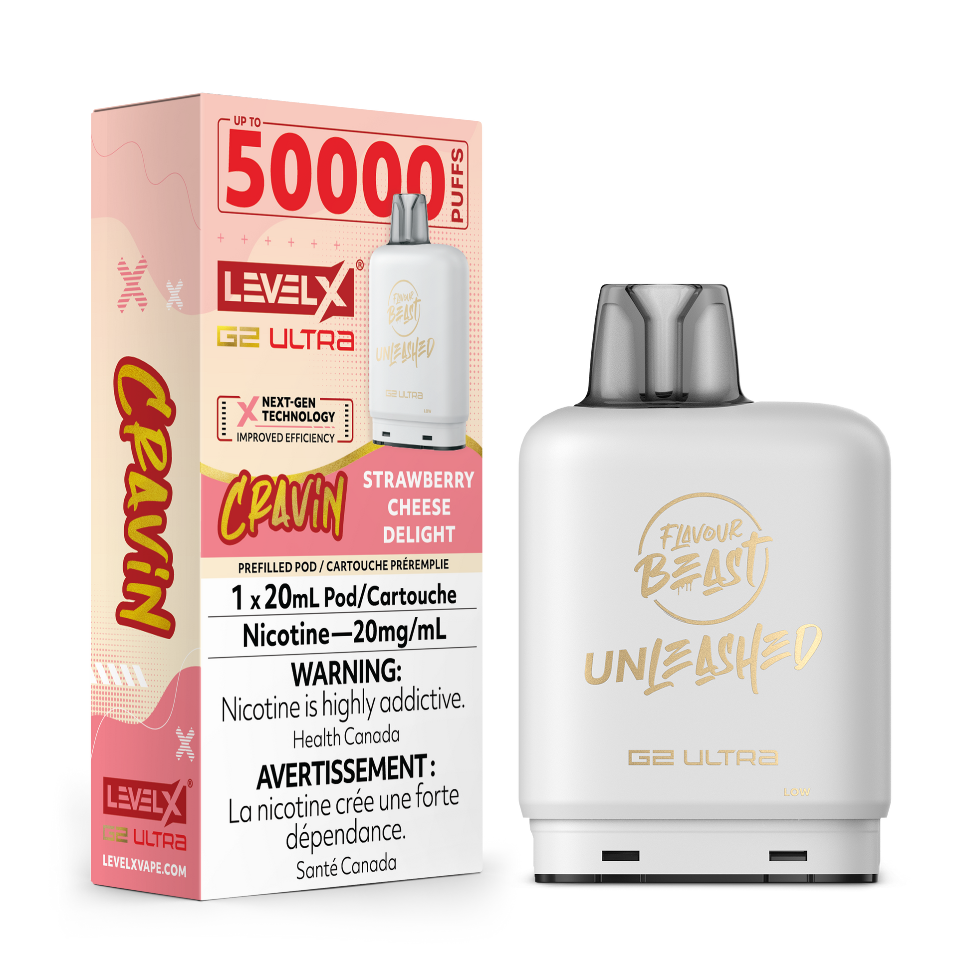 CRAVIN' STRAWBERRY CHEESE DELIGHT 20MG Level X Device by Flavour Beast