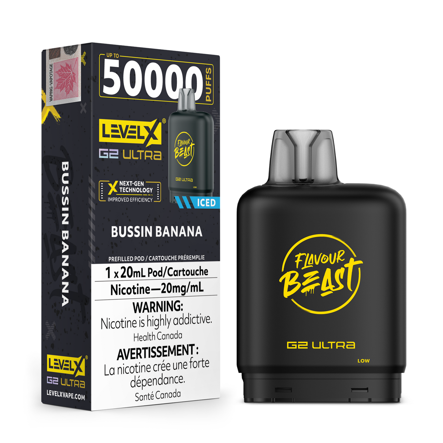 BUSSIN BANANA 20MG Level X Device by Flavour Beast