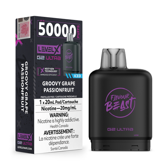 GROOVY GRAPE PASSIONFRUIT 20MG Level X Device by Flavour Beast
