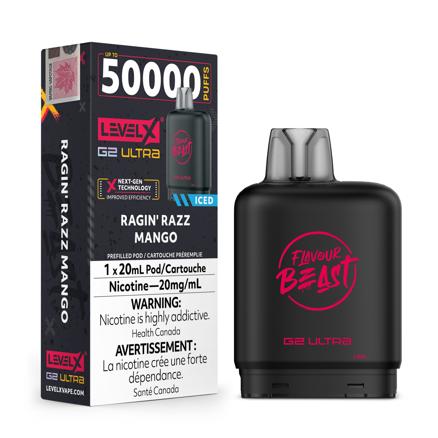 RAGIN' RAZZ MANGO 20MG Level X Device by Flavour Beast