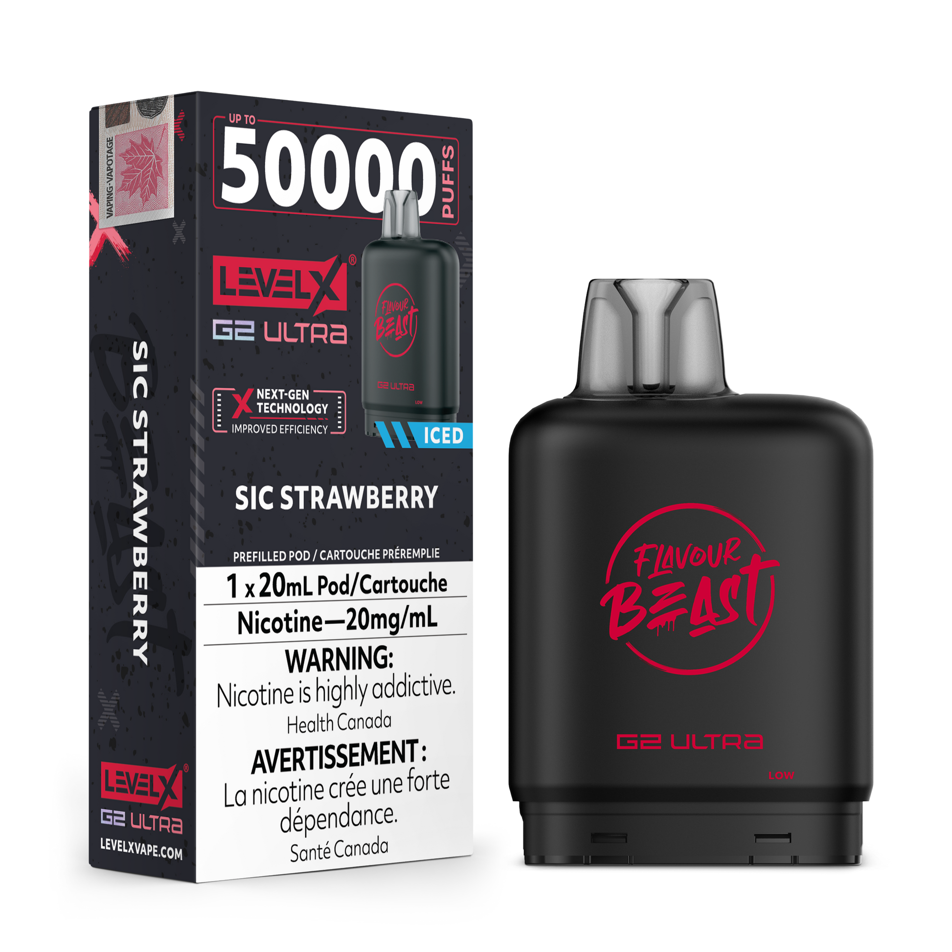 SIC STRAWBERRY 20MG Level X Device by Flavour Beast