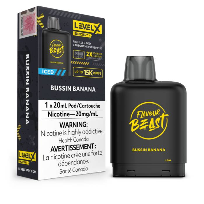 LEVEL X BOOST SERIES POD - BUSSIN' BANANA, 15000 PUFFS | Buy Online | Best Vaping Experience | Long-Lasting Flavor & Performance