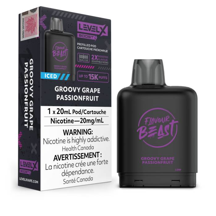 LEVEL X BOOST SERIES POD - GROOVY GRAPE PASSIONFRUIT, 15000 PUFFS | Buy Online | Best Vaping Experience | Long-Lasting Flavor & Performance