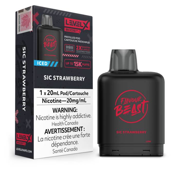LEVEL X BOOST SERIES POD - SIC STRAWBERRY, 15000 PUFFS | Buy Online | Best Vaping Experience | Long-Lasting Flavor & Performance