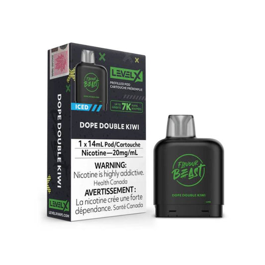 LEVEL X DOPE DOUBLE KIWI ICED FLAVOUR BEAST PODS | Buy Online | Best Vaping Experience | Long-Lasting Flavor & Performance