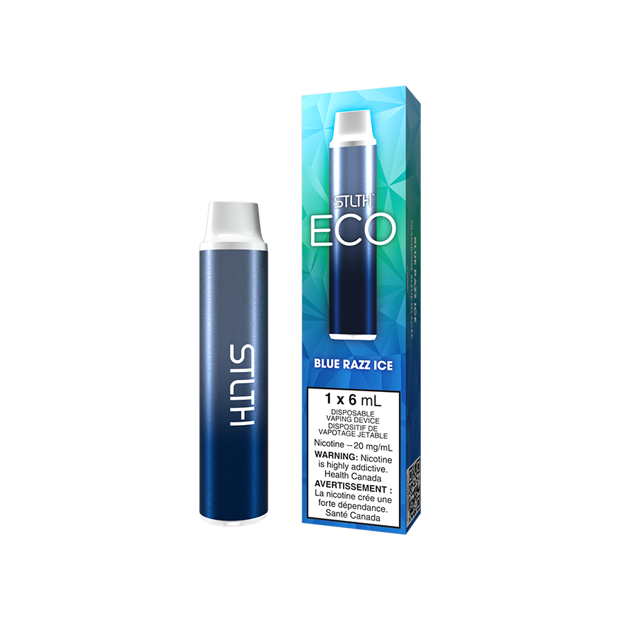 STLTH Eco Disposable Vape Blue Razz Ice available at New City Vapes in Toronto and Quebec