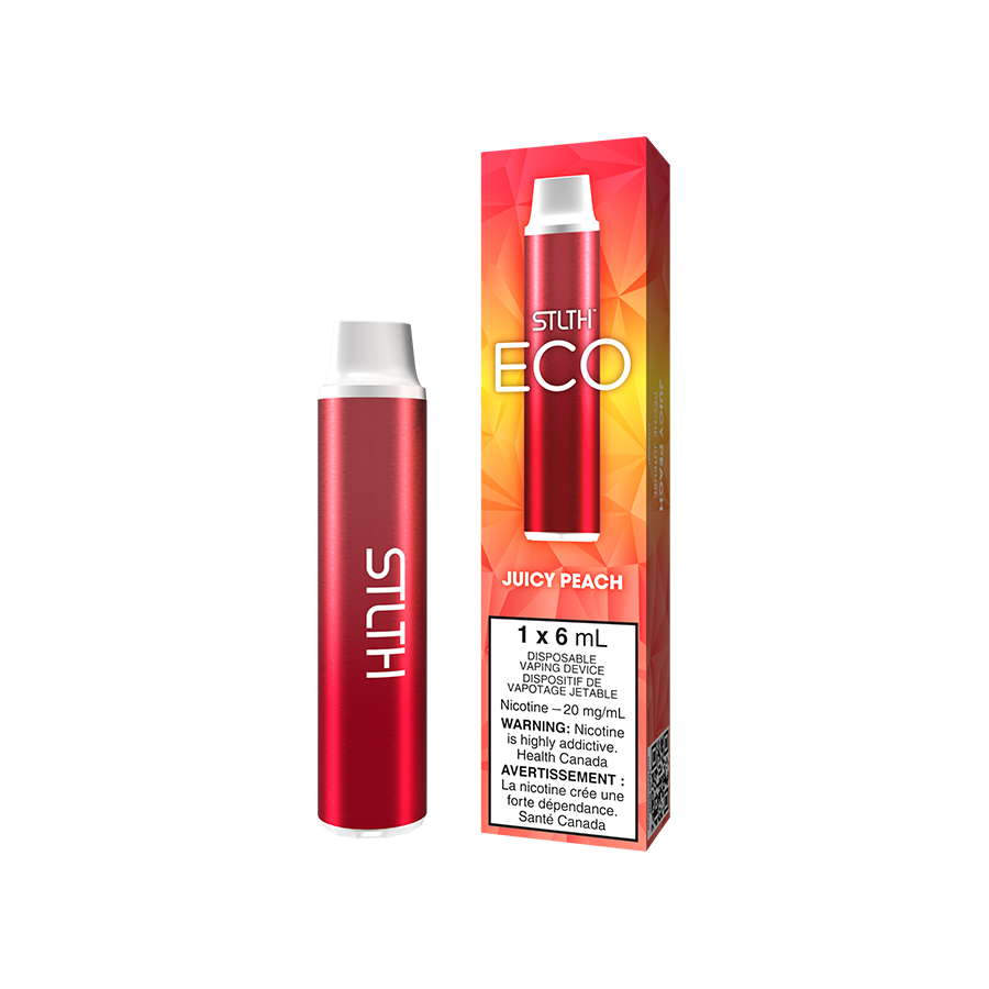STLTH Eco Disposable Vape Juicy Peach available at New City Vapes in Toronto and Quebec