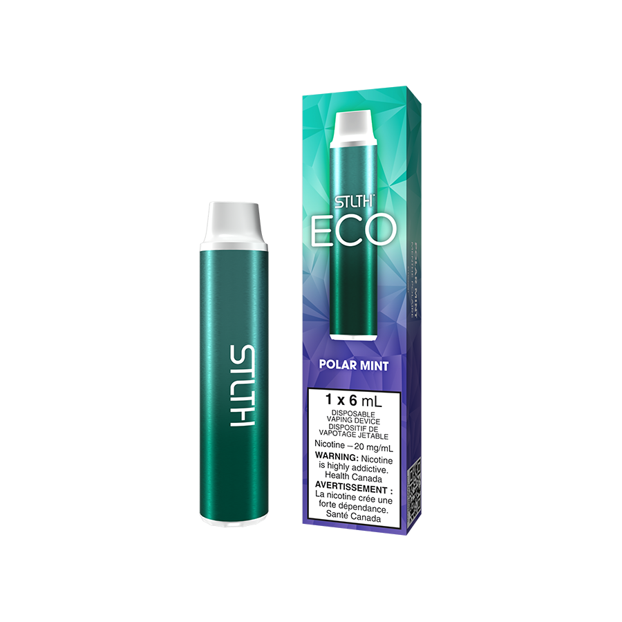 STLTH Eco Disposable Vape Polar Mint available at New City Vapes in Toronto and Quebec