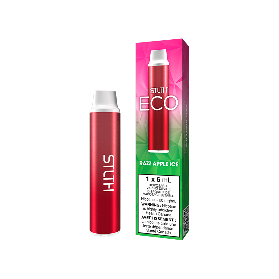 STLTH Eco Disposable Vape Razz Apple Ice available at New City Vapes in Toronto and Quebec