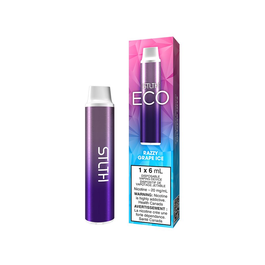 STLTH Eco Disposable Vape Razzy Grape Ice available at New City Vapes in Toronto and Quebec