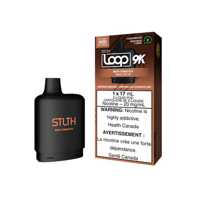 STLTH LOOP 9K PODS - RICH TOBACCO, 17ML | Buy Online | Best Vaping Experience | Long-Lasting Flavor & Performance