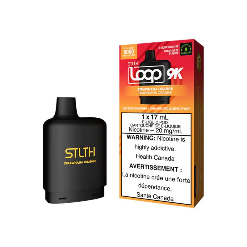 STLTH LOOP 9K PODS - STRAWNANA ORANGE, 17ML | Buy Online | Best Vaping Experience | Long-Lasting Flavor & Performance