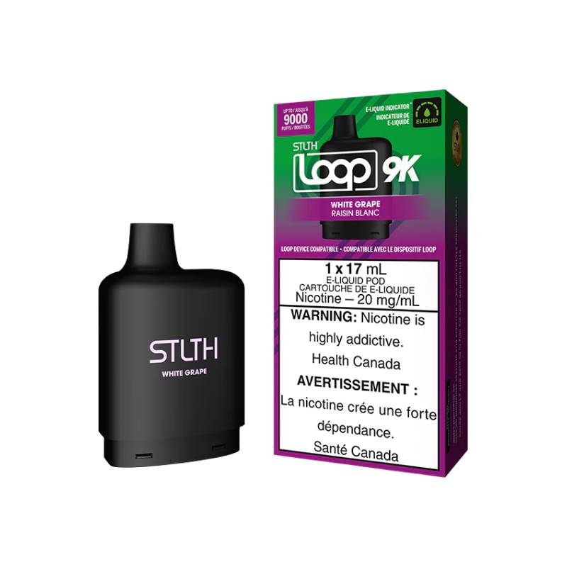 STLTH LOOP 9K PODS - WHITE GRAPE, 17ML | Buy Online | Best Vaping Experience | Long-Lasting Flavor & Performance