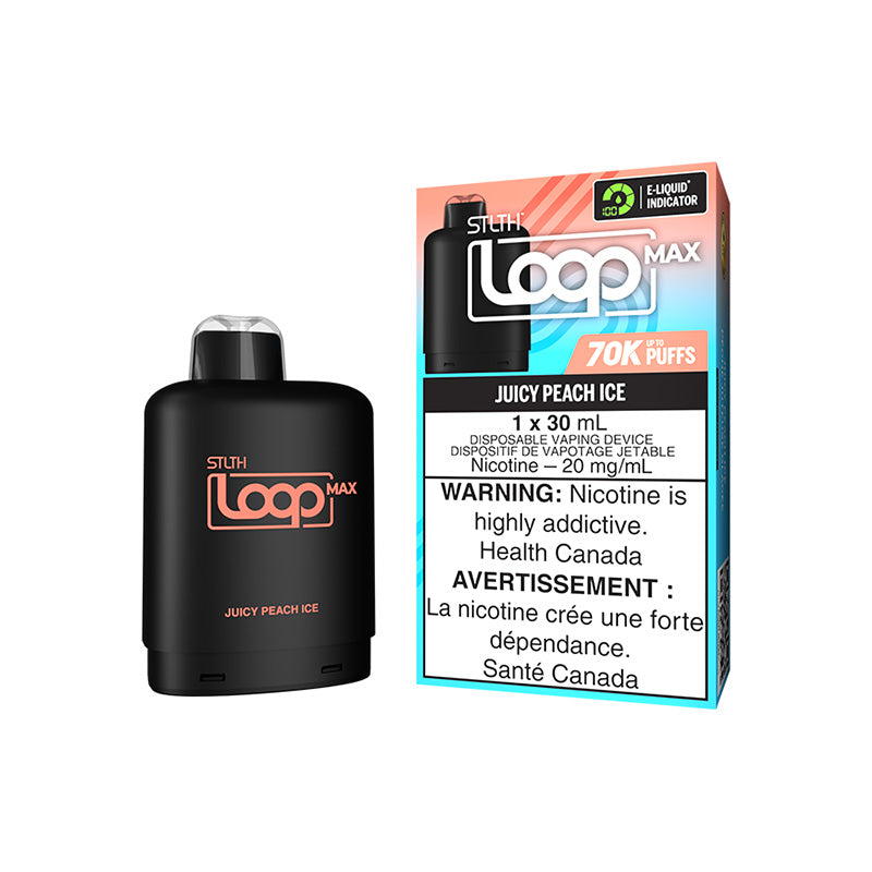 STLTH LOOP MAX POD PACK - JUICY PEACH ICE | Buy Online | Best Vaping Experience | Long-Lasting Flavor & Performance | Disposable Vape | | TORONTO | CANADA | QUEBEC