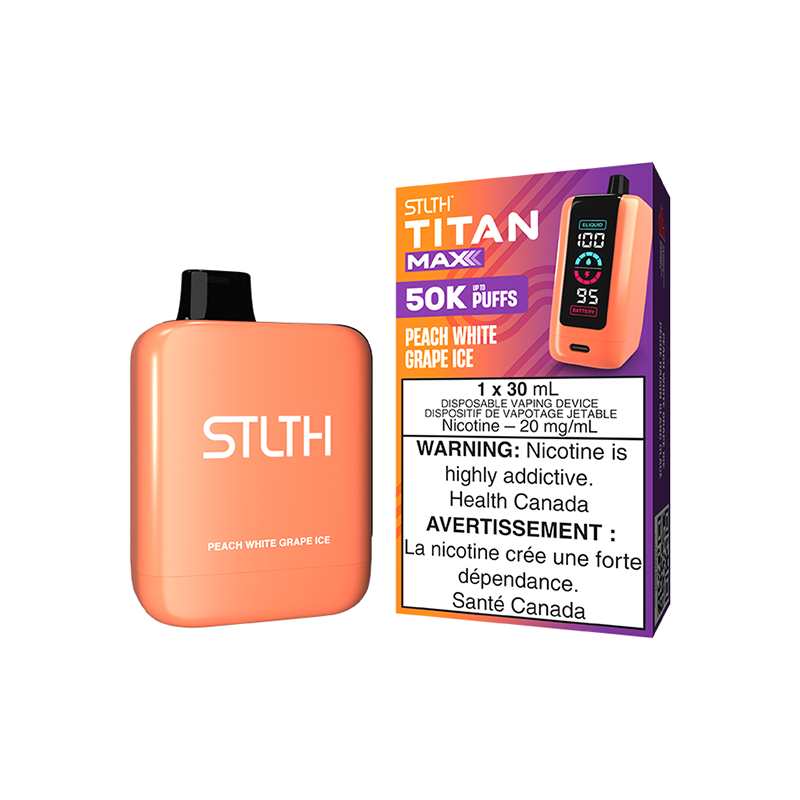 STLTH TITAN MAX DISPOSABLE - PEACH WHITE GRAPE ICE – STLTH Vape Canada – New City Vapes