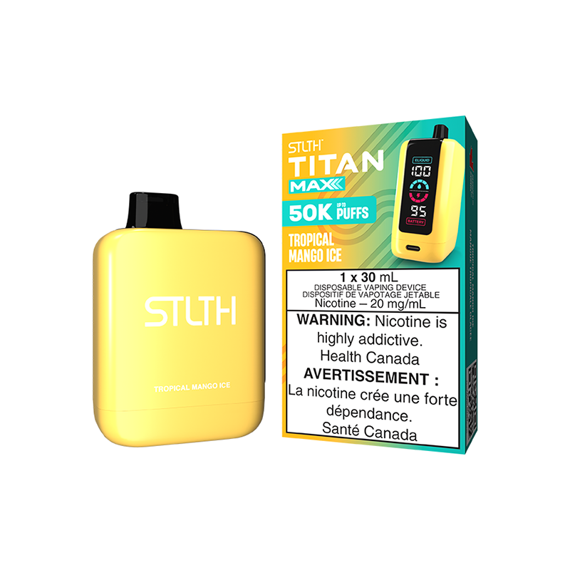STLTH Titan Max TROPICAL MANGO ICE | 20MG 30ML | NEW CITY VAPES New City Vapes STLTH Titan Max TROPICAL MANGO ICE | 20MG 30ML | NEW CITY VAPES New City Vapes