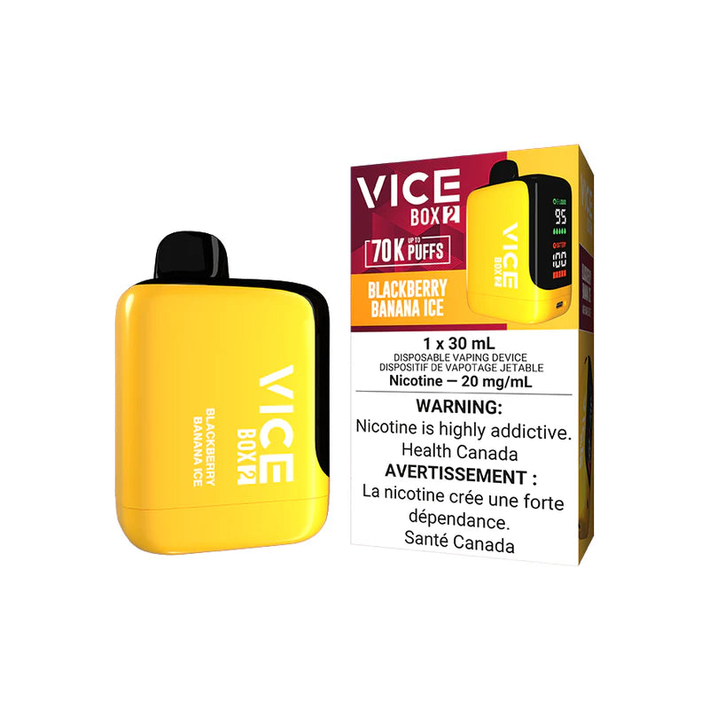 VICE BOX 2 70000 PUFF DISPOSABLE BLACK BERRY BANANA ICE VAPE NEW CITY VAPES MONTREAL TORONTO SALE